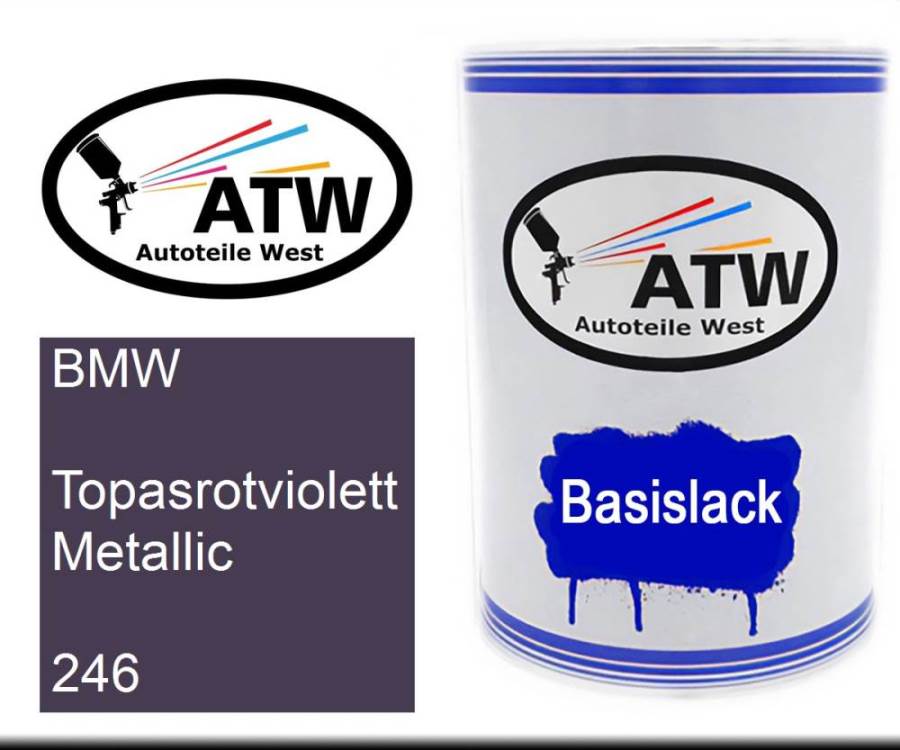 BMW, Topasrotviolett Metallic, 246: 500ml Lackdose, von ATW Autoteile West.